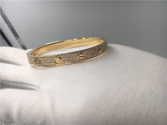 Diamond High End Custom Jewelry  Love Bracelet 18K Yellow Gold