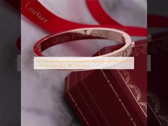Full Diamond Love Bangle Classic Jewelry Love Bracelet Full Diamond pavimentato in oro rosa 18K