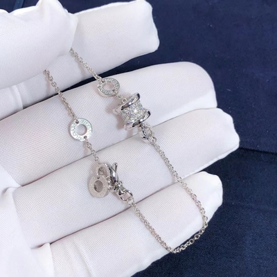 18K Gold Bvlgari B Zero1 Bracelet Natural Diamonds Au750 Support Private Customization