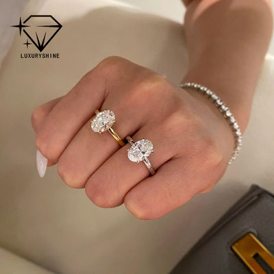 Luxuryshine Oval Cut VVS2/VS1 Lab Grown Diamond 1-5CT Solitaire Ring 18K solid Gold custom Jewelry With IGI Certificate