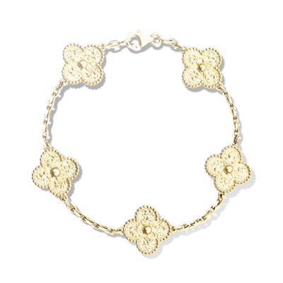 Flower Shaped 18K Gold Bracelet 5 Motifs VCARO1IE00 For Girlfriend / Wife
