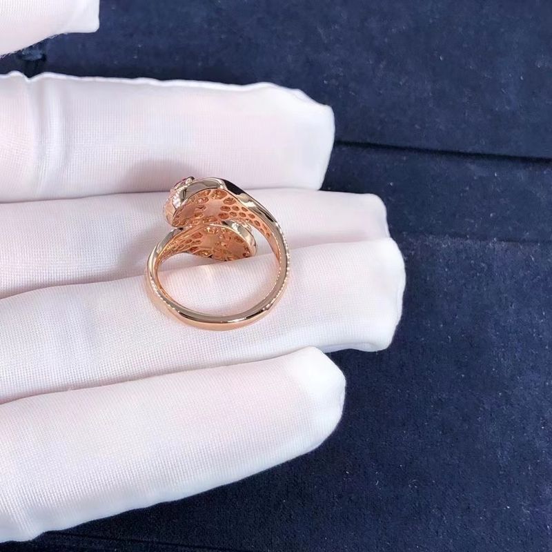 Qualità Oro dell'anello 18k di BVLGARI Serpenti Seduttori e diamanti reali Rose Gold fabbrica