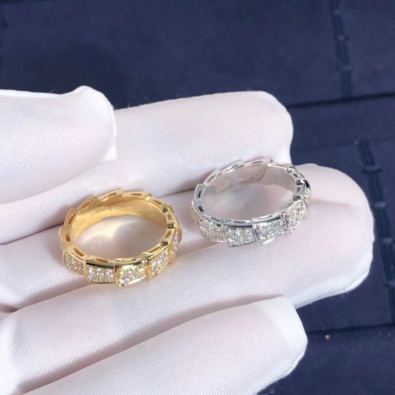 Qualità La fabbrica fa l'oro dell'anello 18k della vipera di BVLGARI Serpenti ed i diamanti reali Rose Gold fabbrica