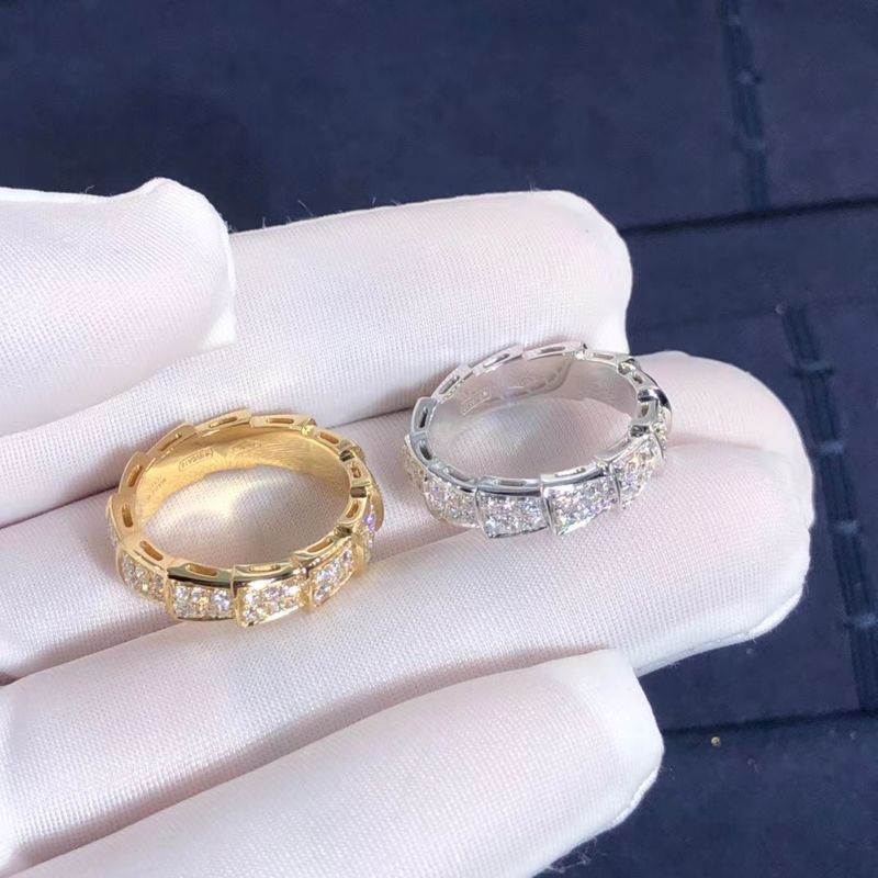 Qualità La fabbrica fa l'oro dell'anello 18k della vipera di BVLGARI Serpenti ed i diamanti reali Rose Gold fabbrica