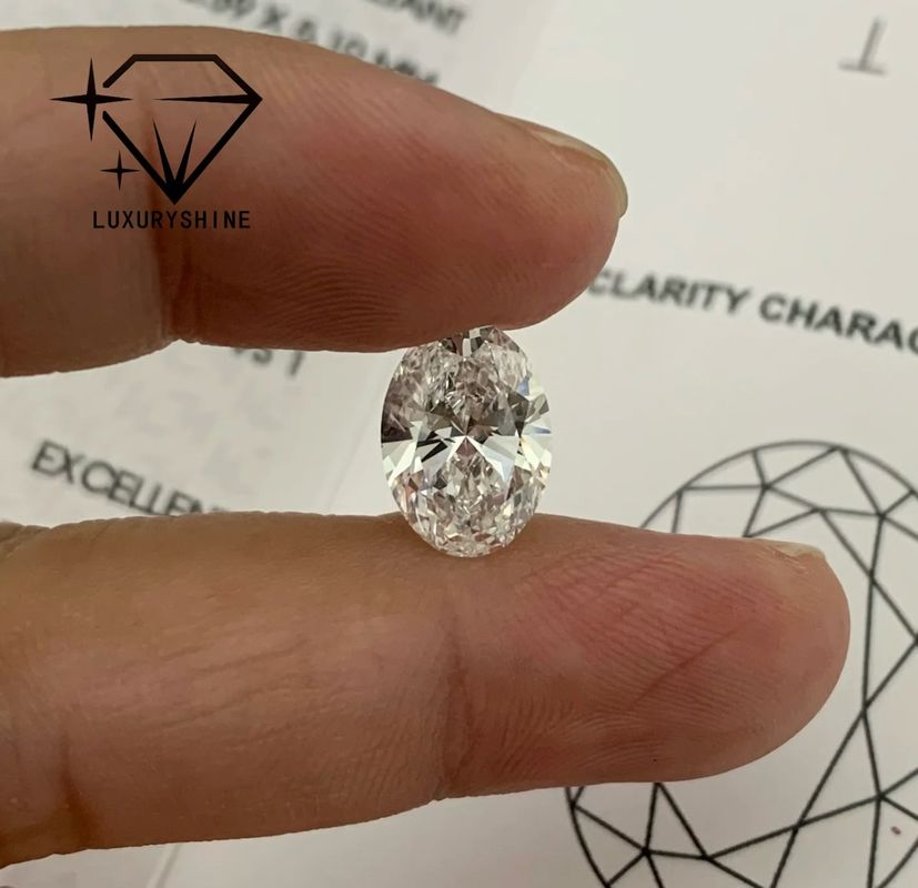 Qualità Diamante coltivato in laboratorio LuxuryShine Excellent Cut, colore D-F, ovale, bianco, 0.1-10CT VS1 con certificato IGI, taglio 3EX fabbrica