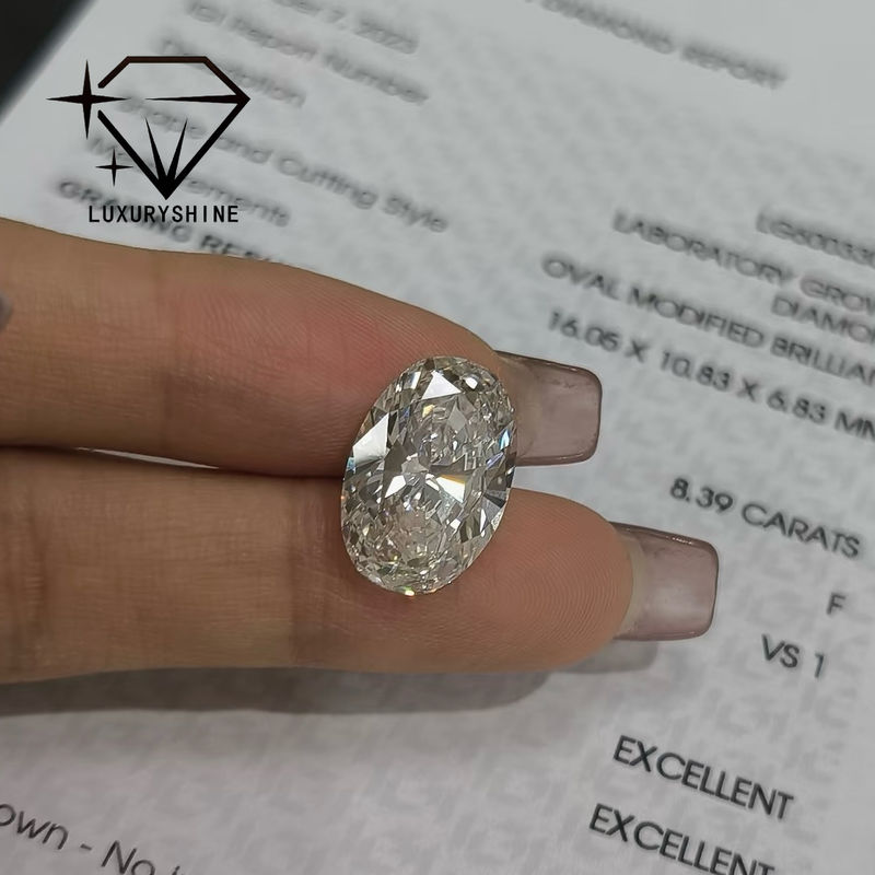 Qualità Diamante coltivato in laboratorio LuxuryShine Excellent Cut, colore D-F, ovale, bianco, 0.1-10CT VS1 con certificato IGI, taglio 3EX fabbrica