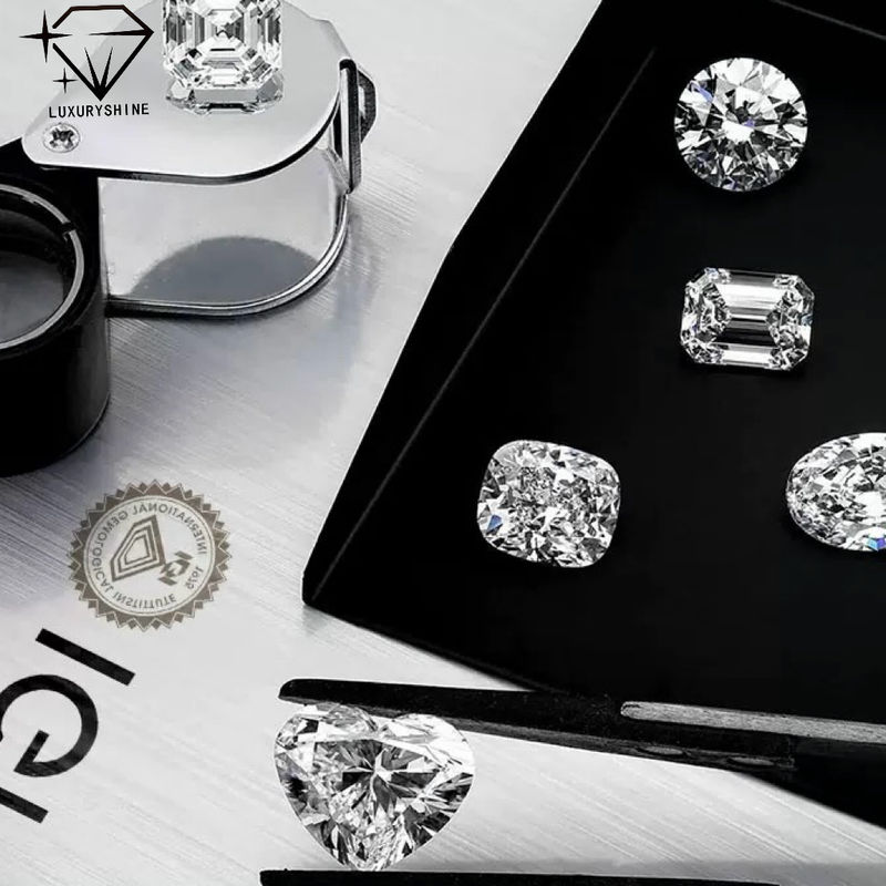 Qualità LuxuryShine VS2 Cuore Taglio Eccellente Diamante Coltivato in Laboratorio Diamanti Veri & Gioielli Nuziali & Supporto Gioielli Personalizzati Personalizzazione Speciale fabbrica