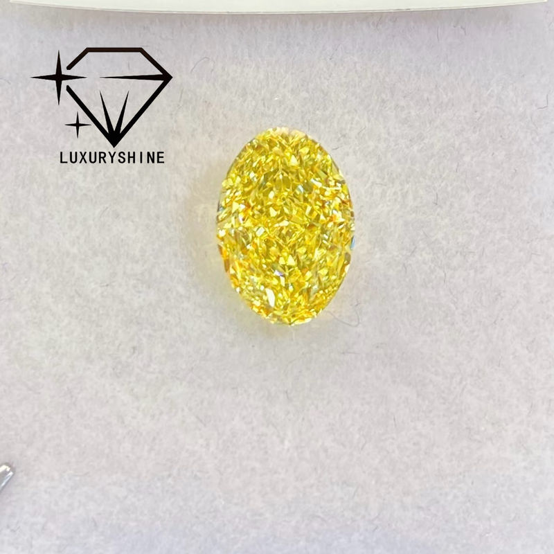 Qualità LuxuryShine VVS-VS Fancy Yellow/Light Yellow/Fancy Intense/Vivid Yellow Diamante Coltivato in Laboratorio 1CT 2CT 3CT 4CT 5CT Ovale Taglio Eccellente Con Certificato e Gioielli Personalizzati fabbrica
