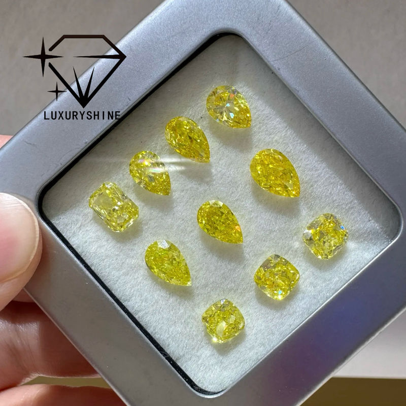 Qualità LuxuryShine VVS-VS Fancy Yellow/Light Yellow/Fancy Intense/Vivid Yellow Diamante Coltivato in Laboratorio 1CT 2CT 3CT 4CT 5CT Ovale Taglio Eccellente Con Certificato e Gioielli Personalizzati fabbrica