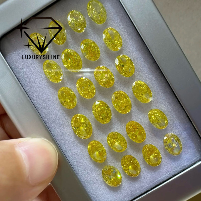 Qualità LuxuryShine VVS-VS Fancy Yellow/Light Yellow/Fancy Intense/Vivid Yellow Diamante Coltivato in Laboratorio 1CT 2CT 3CT 4CT 5CT Ovale Taglio Eccellente Con Certificato e Gioielli Personalizzati fabbrica