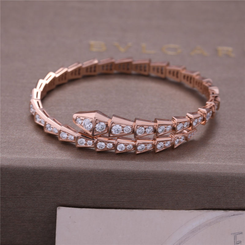 Qualità Braccialetto pieno 353792 del serpente del diamante del gabinetto della un-bobina di lusso di Rose Gold Bracelet Serpenti Viper fabbrica