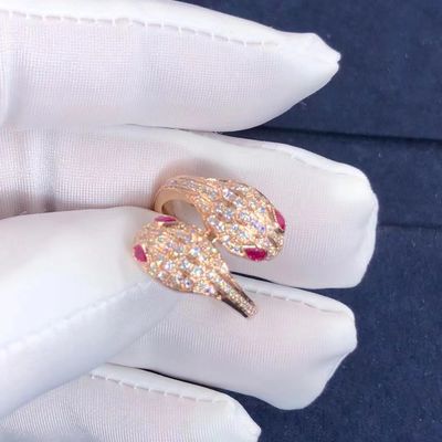 Qualità Oro dell'anello 18k di BVLGARI Serpenti Seduttori e diamanti reali Rose Gold fabbrica