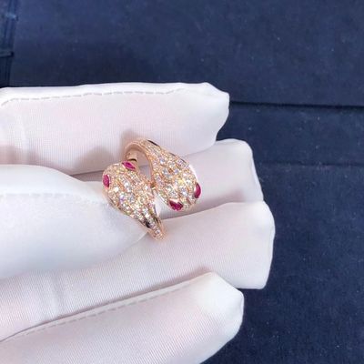 Qualità Oro dell'anello 18k di BVLGARI Serpenti Seduttori e diamanti reali Rose Gold fabbrica