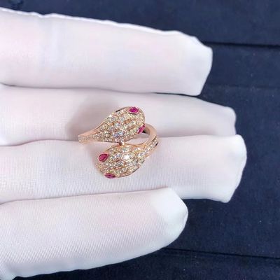 Qualità Oro dell'anello 18k di BVLGARI Serpenti Seduttori e diamanti reali Rose Gold fabbrica