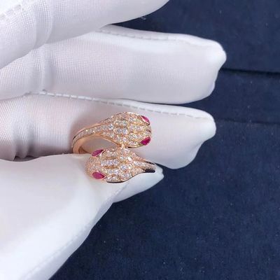 Qualità Oro dell'anello 18k di BVLGARI Serpenti Seduttori e diamanti reali Rose Gold fabbrica
