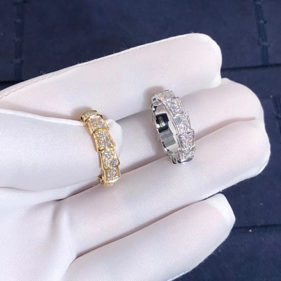 La fabbrica fa l'oro dell'anello 18k della vipera di BVLGARI Serpenti ed i diamanti reali Rose Gold