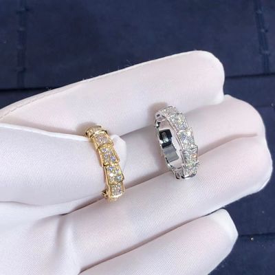Qualità La fabbrica fa l'oro dell'anello 18k della vipera di BVLGARI Serpenti ed i diamanti reali Rose Gold fabbrica