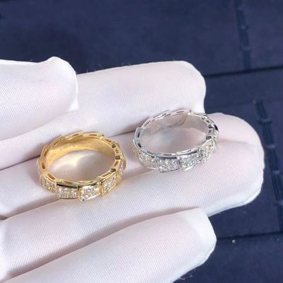 Qualità La fabbrica fa l'oro dell'anello 18k della vipera di BVLGARI Serpenti ed i diamanti reali Rose Gold fabbrica