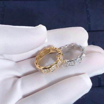 Qualità La fabbrica fa l'oro dell'anello 18k della vipera di BVLGARI Serpenti ed i diamanti reali Rose Gold fabbrica