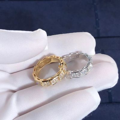 Qualità La fabbrica fa l'oro dell'anello 18k della vipera di BVLGARI Serpenti ed i diamanti reali Rose Gold fabbrica