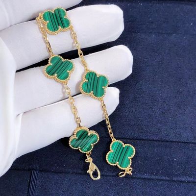Qualità Motivi rossi del braccialetto 5 dell'oro di Van Cleef Arpels 18K con la pietra preziosa fabbrica