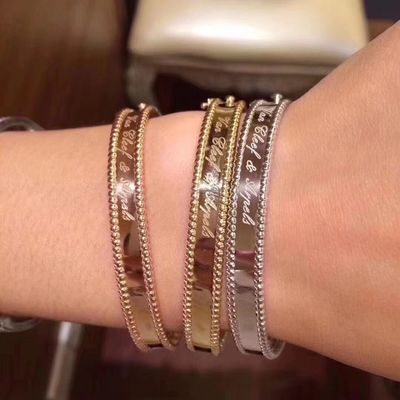 Qualità Braccialetto reale medio Rose Yellow Gold bianca della firma di Perlee dell'oro 18k del modello VCA fabbrica