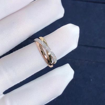 Qualità Piccolo modello Cartier Trinity Ring 18K Rose Gold With Diamonds gialla bianca fabbrica