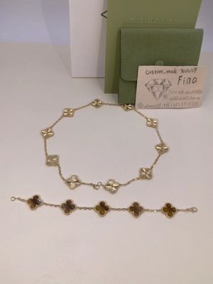 Qualità Giallo d'annata di motivi 18k di VCA Alhambra Bracelet 5/braccialetto oro bianco/di Rosa fabbrica
