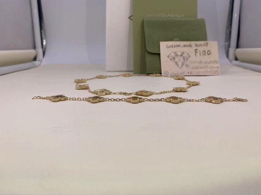 Qualità Giallo d'annata di motivi 18k di VCA Alhambra Bracelet 5/braccialetto oro bianco/di Rosa fabbrica
