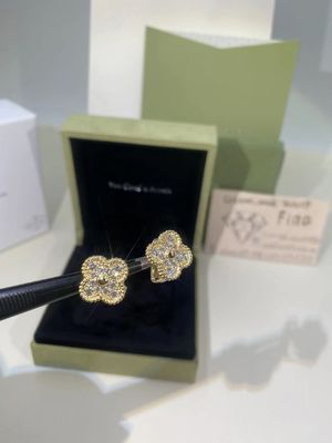 Qualità Oro giallo d'annata di VCA Alhambra Earrings 18k/Rose Gold/oro bianco con la pietra preziosa fabbrica