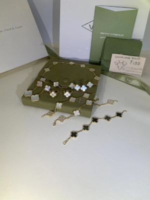 Qualità 5 braccialetto dell'oro di motivi 18K CONTRO i diamanti VCA Alhambra Bracelet d'annata fabbrica