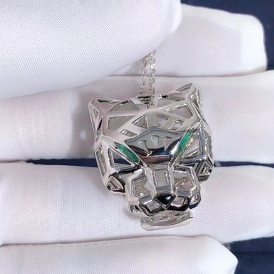 Qualità onyx della collana di Panthere della fila dell'automobile dell'oro bianco 18K CONTRO i diamanti su misura fabbrica