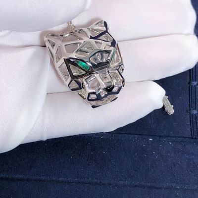 Qualità onyx della collana di Panthere della fila dell'automobile dell'oro bianco 18K CONTRO i diamanti su misura fabbrica