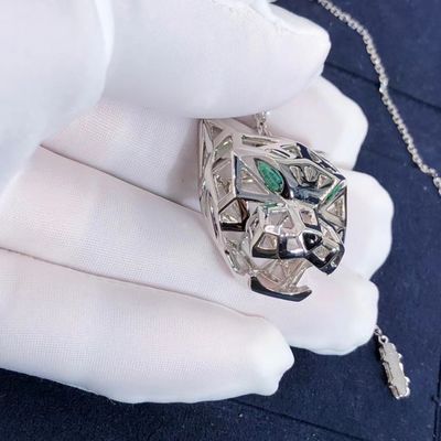 Qualità onyx della collana di Panthere della fila dell'automobile dell'oro bianco 18K CONTRO i diamanti su misura fabbrica
