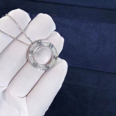 Qualità Oro bianco su misura della collana 18K di AMORE della fila dell'automobile CONTRO i diamanti pavimentati fabbrica