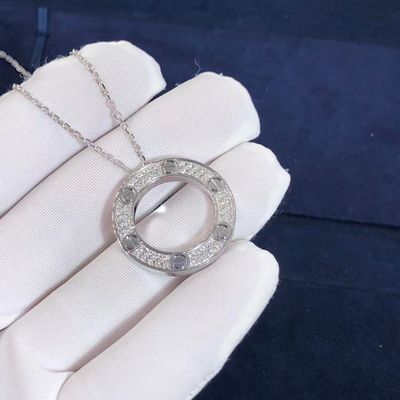Qualità Oro bianco su misura della collana 18K di AMORE della fila dell'automobile CONTRO i diamanti pavimentati fabbrica