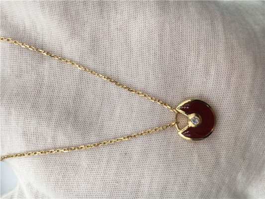 Qualità Collana 18K Rose Gold Carnelian di Amulette De dei gioielli di High End Custom del modello di XS fabbrica