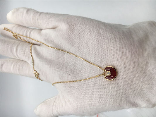 Qualità Collana 18K Rose Gold Carnelian di Amulette De dei gioielli di High End Custom del modello di XS fabbrica