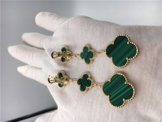 Qualità Orecchini di verde di forma del fiore delle donne dei gioielli dell'oro di Van Cleef Arpels 18K fabbrica