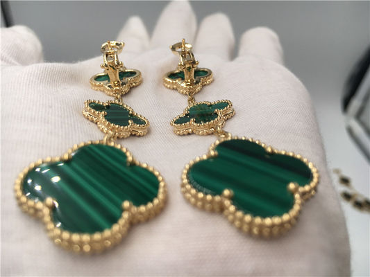 Qualità Orecchini di verde di forma del fiore delle donne dei gioielli dell'oro di Van Cleef Arpels 18K fabbrica