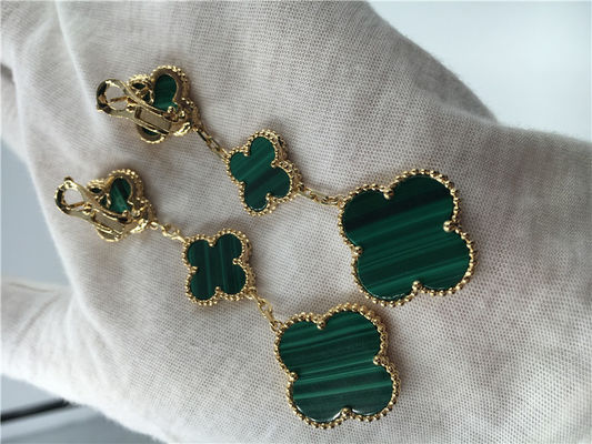 Qualità Orecchini di verde di forma del fiore delle donne dei gioielli dell'oro di Van Cleef Arpels 18K fabbrica