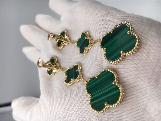 Qualità Orecchini di verde di forma del fiore delle donne dei gioielli dell'oro di Van Cleef Arpels 18K fabbrica