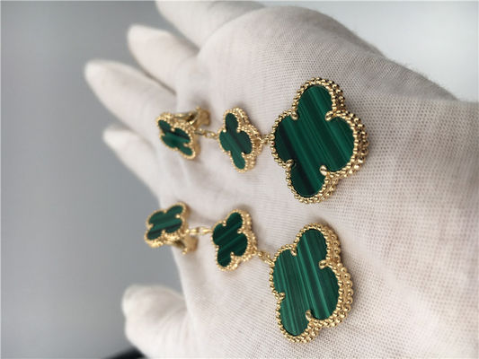 Qualità Orecchini di verde di forma del fiore delle donne dei gioielli dell'oro di Van Cleef Arpels 18K fabbrica