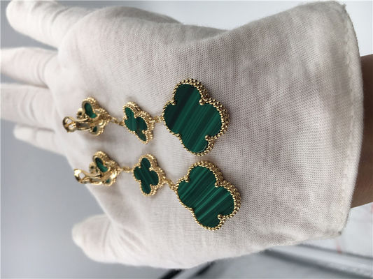 Qualità Orecchini di verde di forma del fiore delle donne dei gioielli dell'oro di Van Cleef Arpels 18K fabbrica
