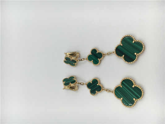 Qualità Orecchini di verde di forma del fiore delle donne dei gioielli dell'oro di Van Cleef Arpels 18K fabbrica