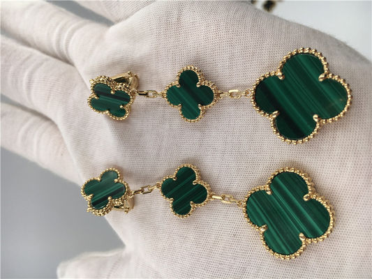 Qualità Orecchini di verde di forma del fiore delle donne dei gioielli dell'oro di Van Cleef Arpels 18K fabbrica