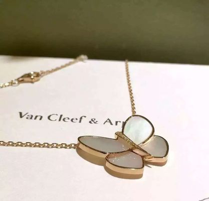 Qualità Oro giallo della collana 18K del pendente della farfalla, collana di Van Cleef Butterfly fabbrica
