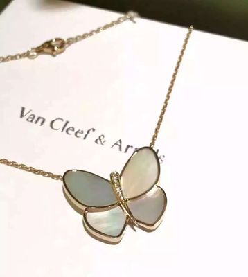 Qualità Oro giallo della collana 18K del pendente della farfalla, collana di Van Cleef Butterfly fabbrica