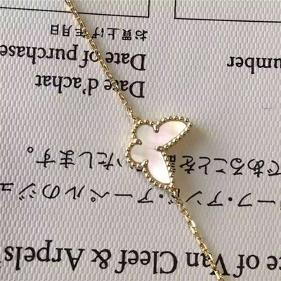 Qualità Braccialetto dolce della farfalla di Alhambra di madreperla 18K del braccialetto bianco dell'oro fabbrica