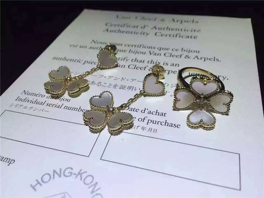 Qualità Orecchini di Van Cleef Sweet Alhambra, orecchini madreperlacei bianchi con il diamante rotondo fabbrica